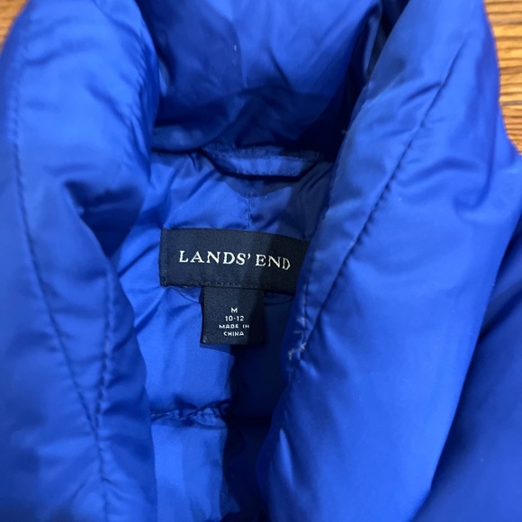 Lands End Womens Puffer Vest Blue Medium 10/12 Goosedown and Feathers - Picture 7 of 7
